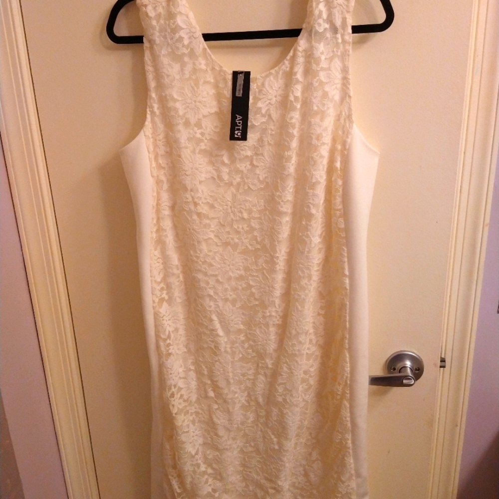 A lace plus size dress.